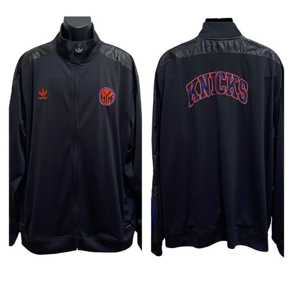 Adidas Limited Edition New York Knicks 3 Stripe Embellished Sleeves Jacket 2XL - Picture 1 of 13